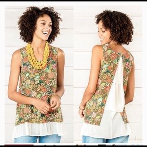 Matilda Jane Floral Tank Top with Cream Accents